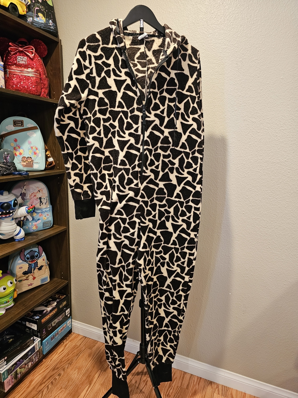 Giraffe Print Fleece Onesie Hoodie